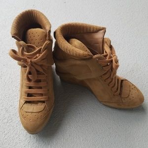 Zara suede high wedge sporty shoes